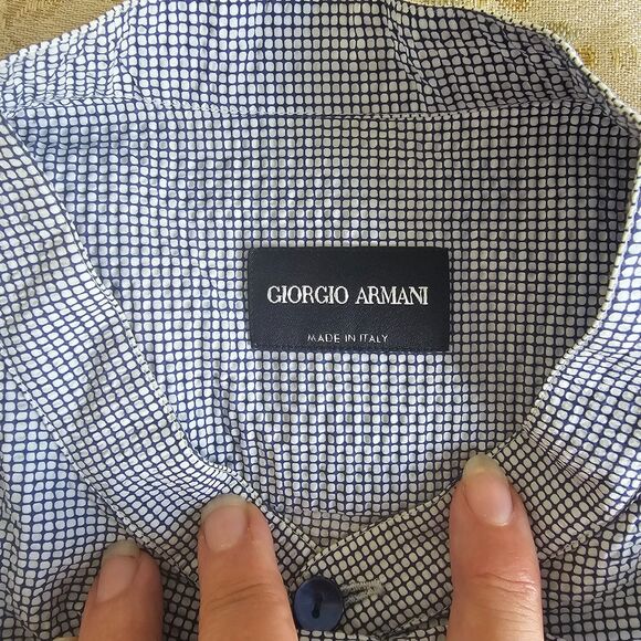 Giorgio Armani Men’s Shirt Size 40 IT (S US) Made in Italy Blue - Picture 7 of 8
